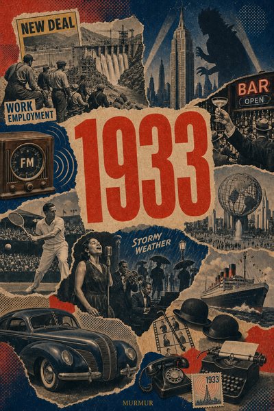 Affiche collage POSTYOURMOOD consacrée à l’année 1933