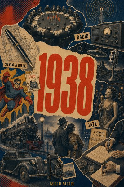 Affiche collage POSTYOURMOOD consacrée à l’année 1938
