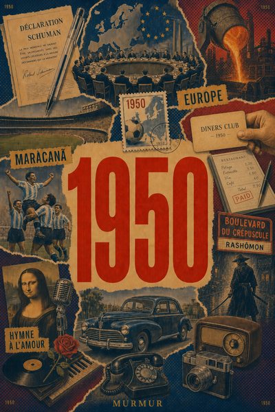 Affiche collage POSTYOURMOOD consacrée à l’année 1950