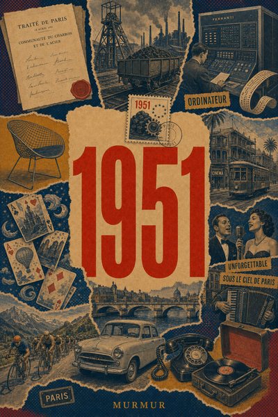Affiche collage POSTYOURMOOD consacrée à l’année 1951