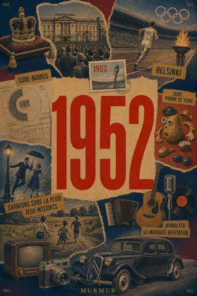 Affiche collage POSTYOURMOOD consacrée à l’année 1952