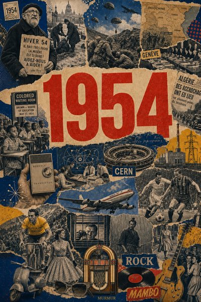Affiche collage POSTYOURMOOD consacrée à l’année 1954