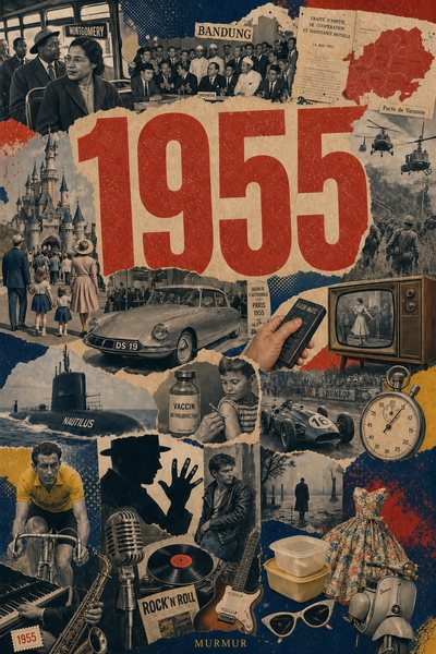 Affiche collage POSTYOURMOOD consacrée à l’année 1955