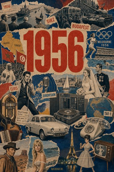 Affiche collage POSTYOURMOOD consacrée à l’année 1956