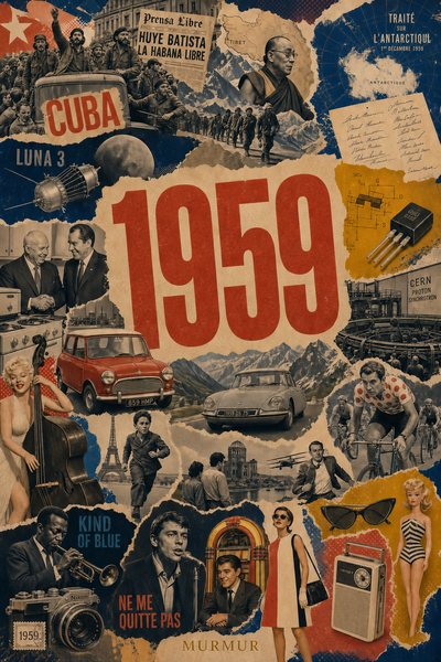 Affiche collage POSTYOURMOOD consacrée à l’année 1959
