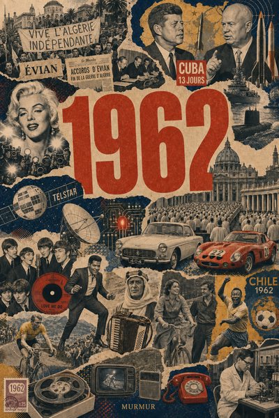 Affiche collage POSTYOURMOOD consacrée à l’année 1962