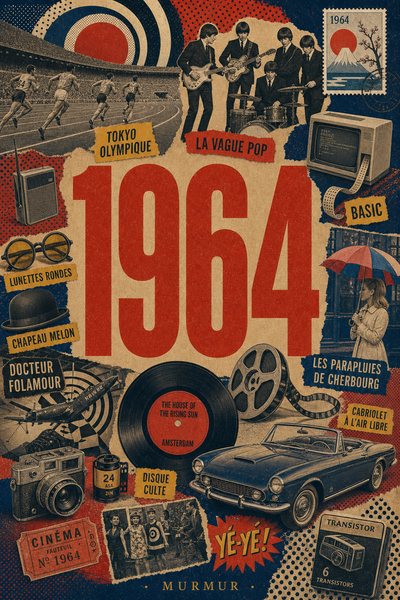 Affiche collage POSTYOURMOOD consacrée à l’année 1964