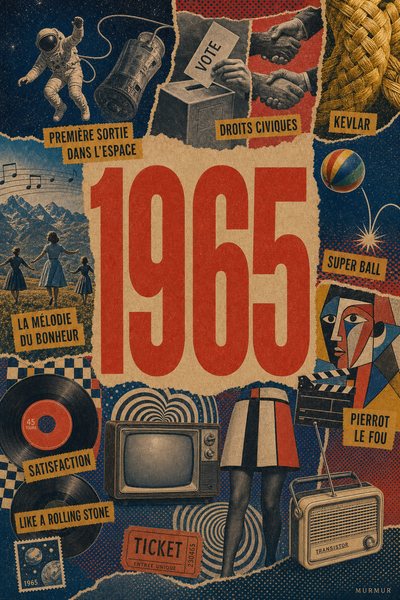 Affiche collage POSTYOURMOOD consacrée à l’année 1965