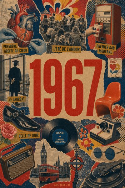 Affiche collage POSTYOURMOOD consacrée à l’année 1967