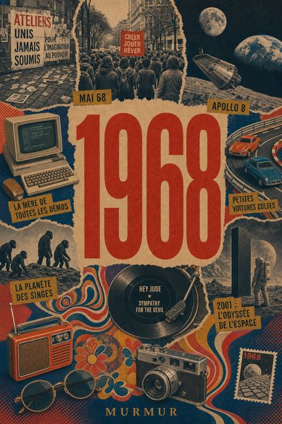 Affiche collage POSTYOURMOOD consacrée à l’année 1968