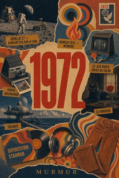 Affiche collage POSTYOURMOOD consacrée à l’année 1972