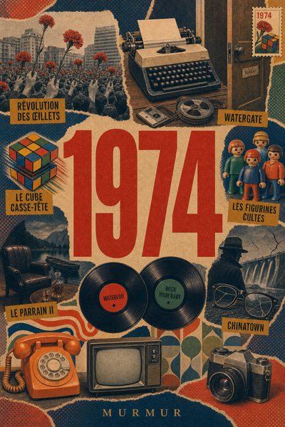 Affiche collage POSTYOURMOOD consacrée à l’année 1974