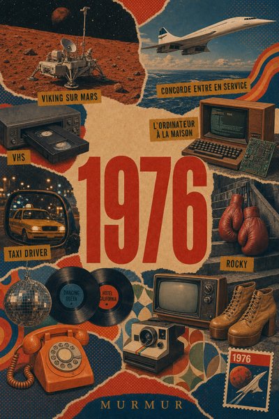 Affiche collage POSTYOURMOOD consacrée à l’année 1976
