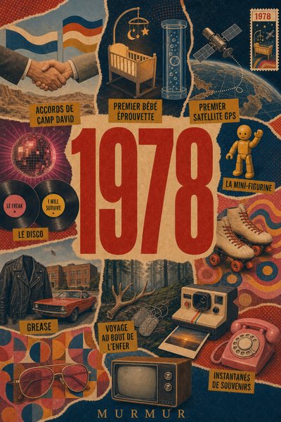 Affiche collage POSTYOURMOOD consacrée à l’année 1978