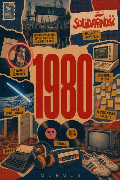 Affiche collage POSTYOURMOOD consacrée à l’année 1980