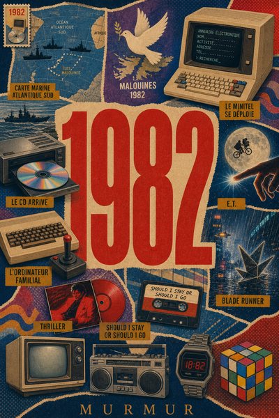 Affiche collage POSTYOURMOOD consacrée à l’année 1982