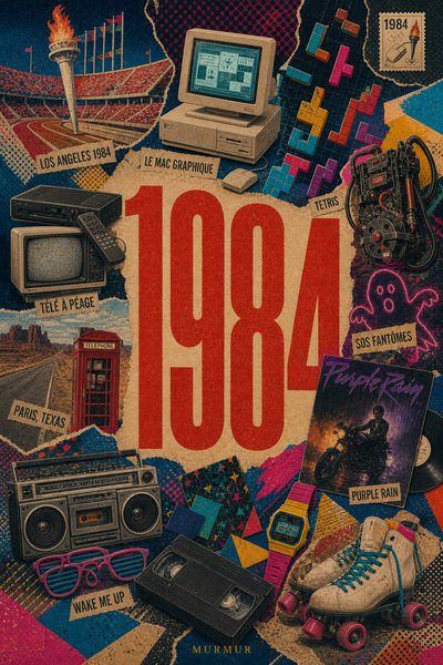 Affiche collage POSTYOURMOOD consacrée à l’année 1984