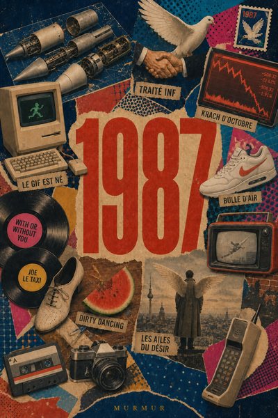 Affiche collage POSTYOURMOOD consacrée à l’année 1987