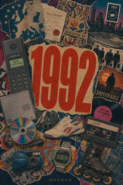 Affiche collage POSTYOURMOOD consacrée à l’année 1992