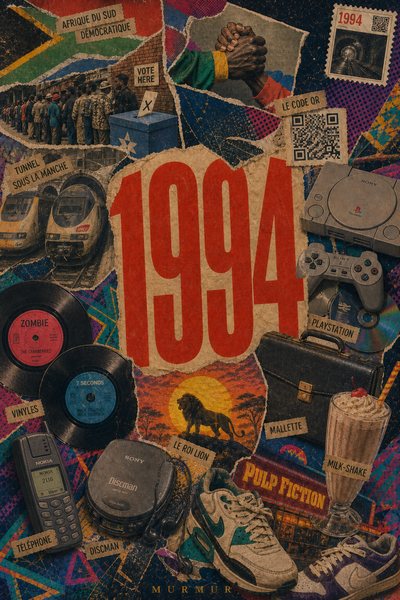 Affiche collage POSTYOURMOOD consacrée à l’année 1994