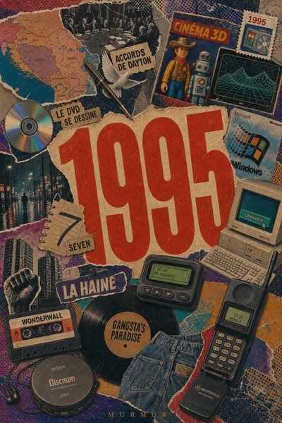 Affiche collage POSTYOURMOOD consacrée à l’année 1995
