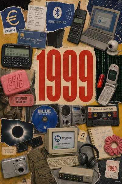 Affiche collage POSTYOURMOOD consacrée à l’année 1999
