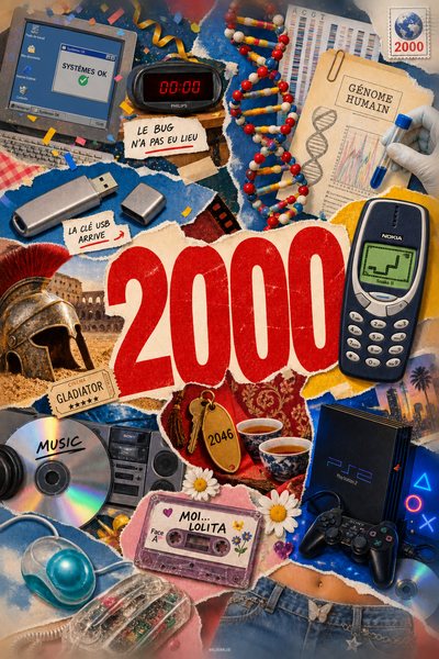 Affiche collage POSTYOURMOOD consacrée à l’année 2000