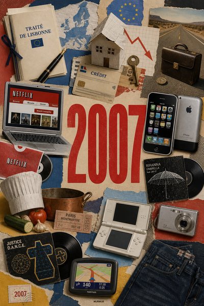Affiche collage POSTYOURMOOD consacrée à l’année 2007