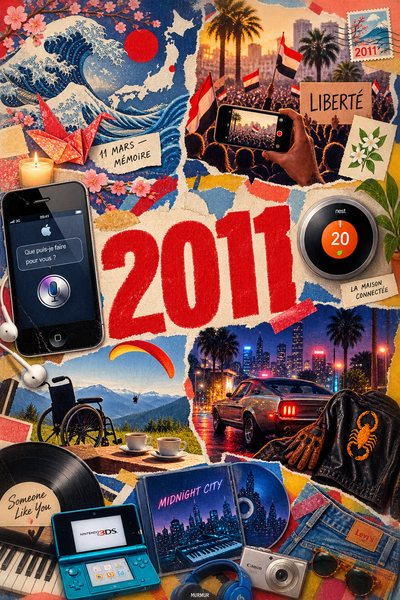 Affiche collage POSTYOURMOOD consacrée à l’année 2011