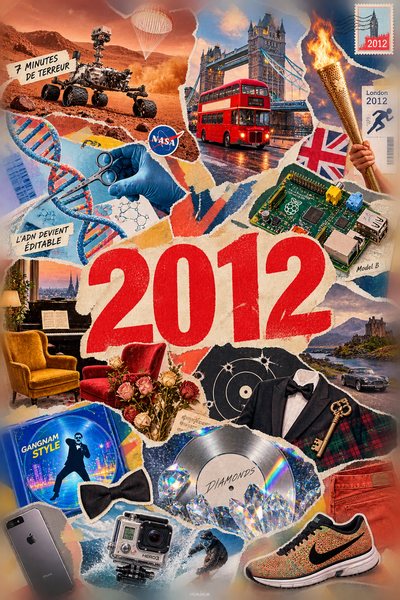 Affiche collage POSTYOURMOOD consacrée à l’année 2012