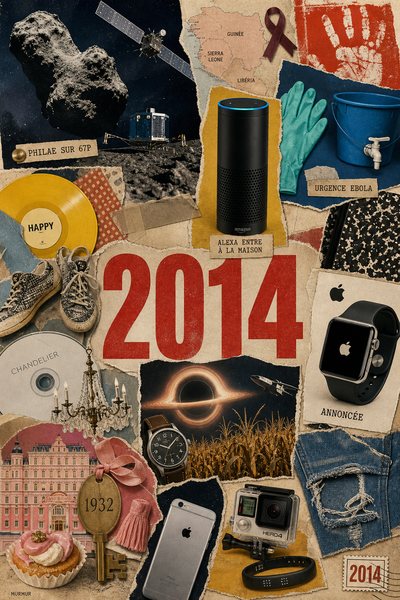 Affiche collage POSTYOURMOOD consacrée à l’année 2014