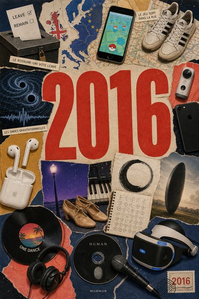 Affiche collage POSTYOURMOOD consacrée à l’année 2016