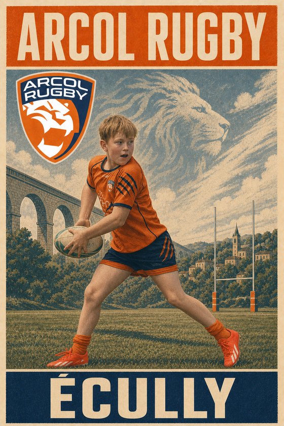 Affiche personnalisée d’Alec pour ARCOL Rugby