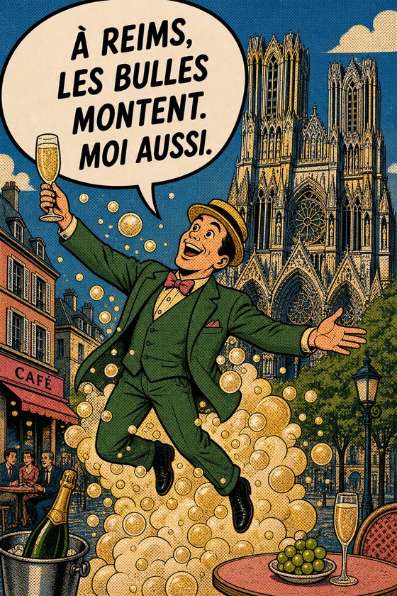 Affiche POP de Reims intitulée « bulles montent » — collection POSTYOURMOOD