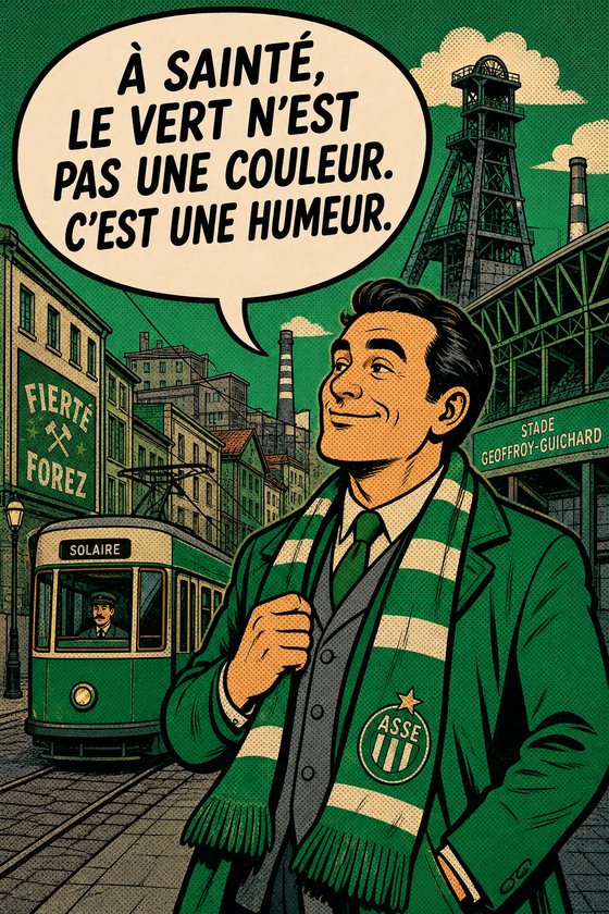 Affiche POP de Saint-Étienne intitulée « vert humeur » — collection POSTYOURMOOD