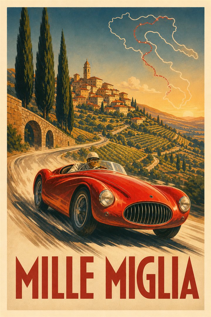 Affiche de course Mille Miglia