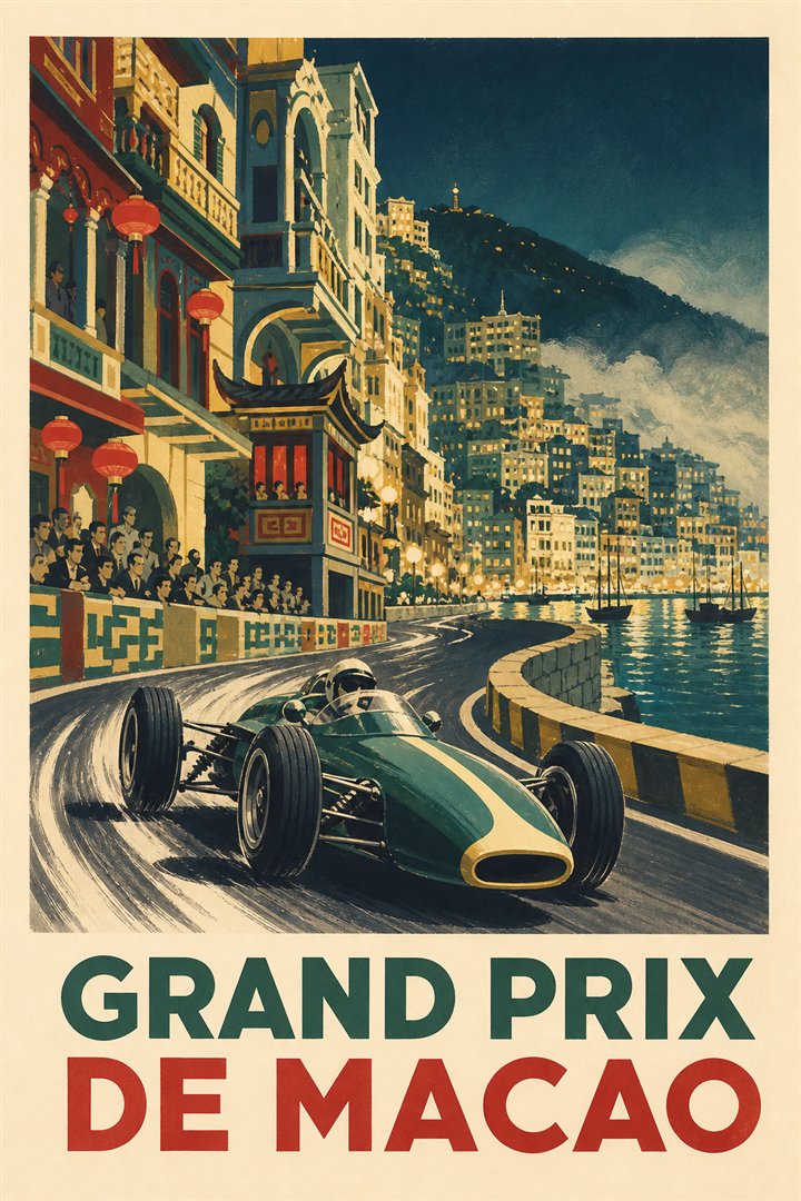 Affiche de course Grand Prix de Macao