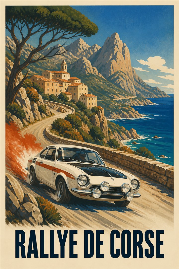 Affiche de course Rallye de Corse