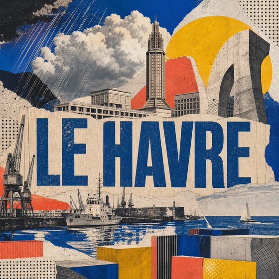 Affiche collage POSTYOURMOOD de Le Havre