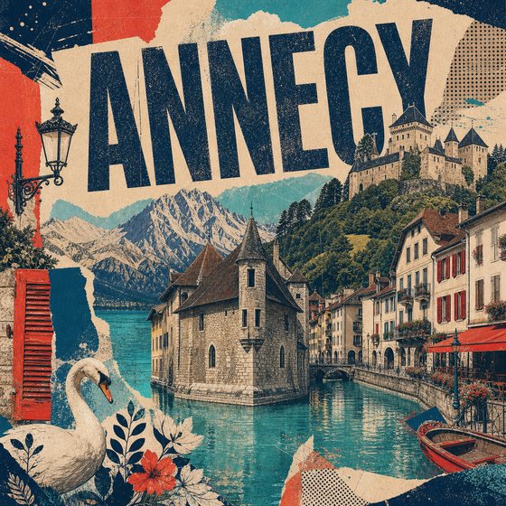 Affiche collage POSTYOURMOOD de Annecy