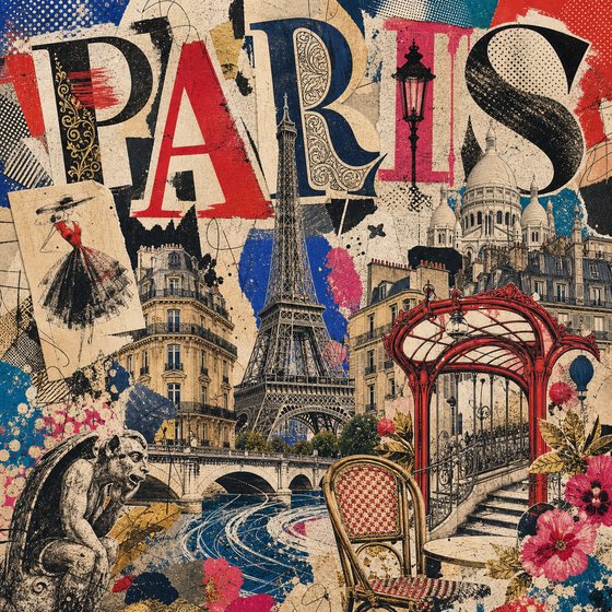 Affiche collage de Paris