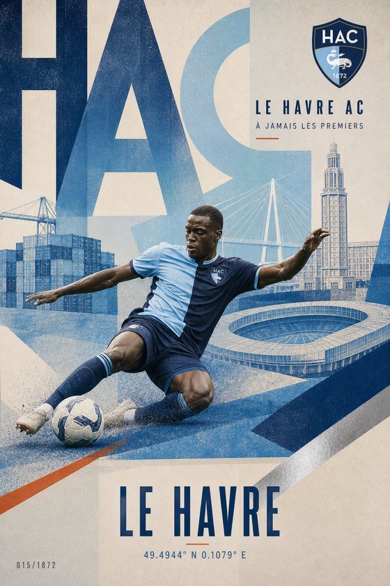 Affiche POSTYOURMOOD Le Havre AC en style moderne premium
