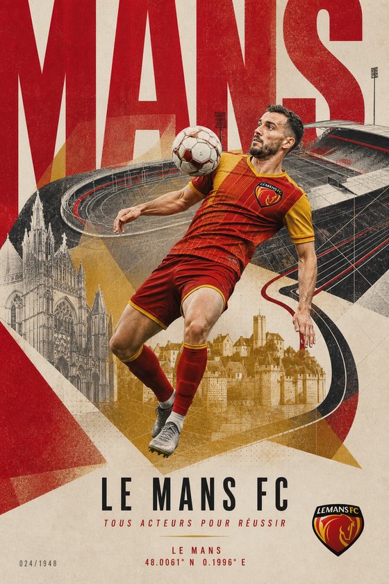 Affiche POSTYOURMOOD Le Mans FC en style moderne premium