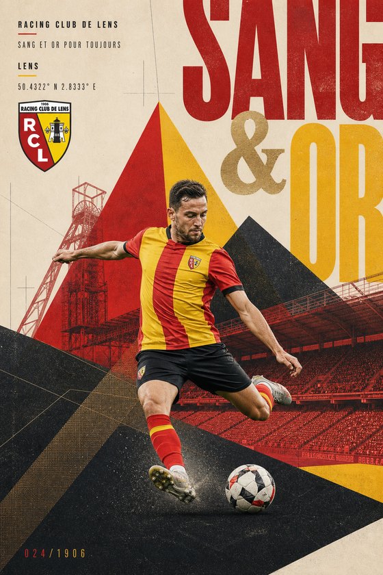 Affiche POSTYOURMOOD RC Lens en style moderne premium