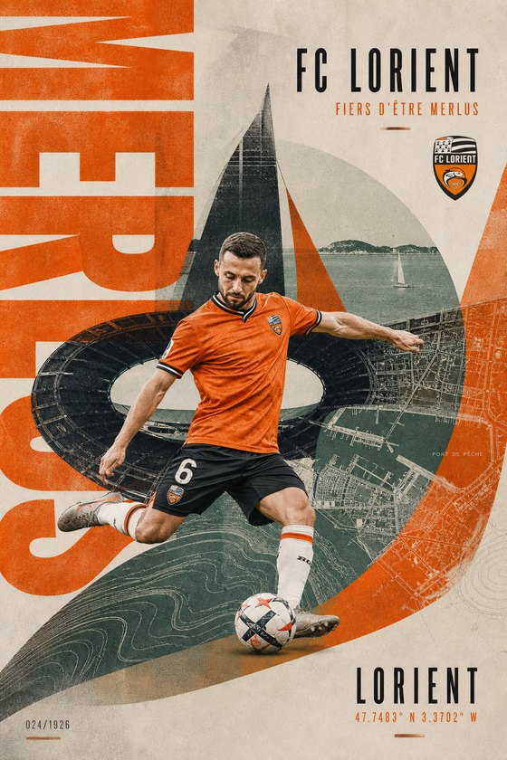 Affiche POSTYOURMOOD FC Lorient en style moderne premium
