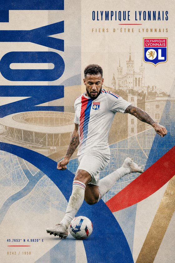 Affiche POSTYOURMOOD Olympique Lyonnais en style moderne premium