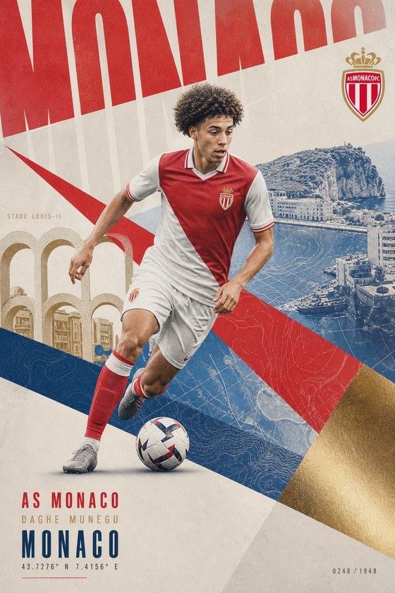 Affiche POSTYOURMOOD AS Monaco en style moderne premium