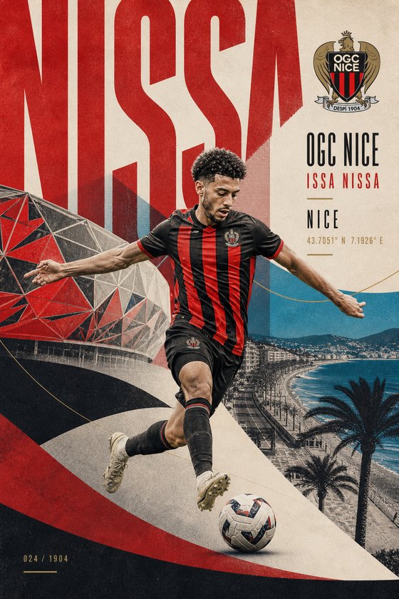 Affiche POSTYOURMOOD OGC Nice en style moderne premium