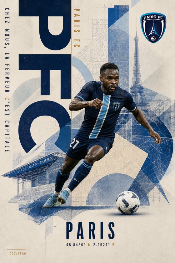 Affiche POSTYOURMOOD Paris FC en style moderne premium