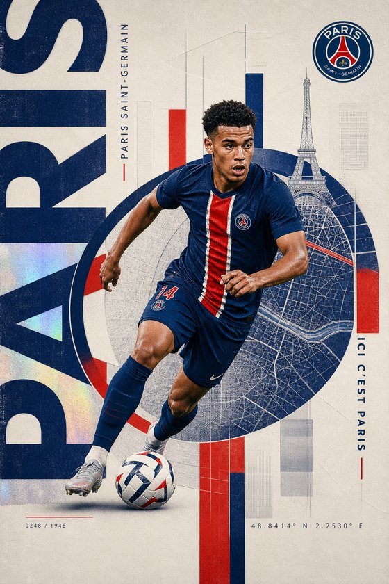 Affiche POSTYOURMOOD Paris Saint-Germain en style moderne premium